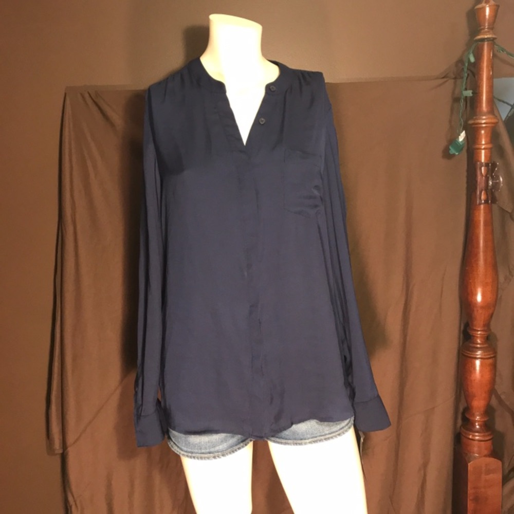 APT.9 NAVY LING SLEEVE BLOUSE